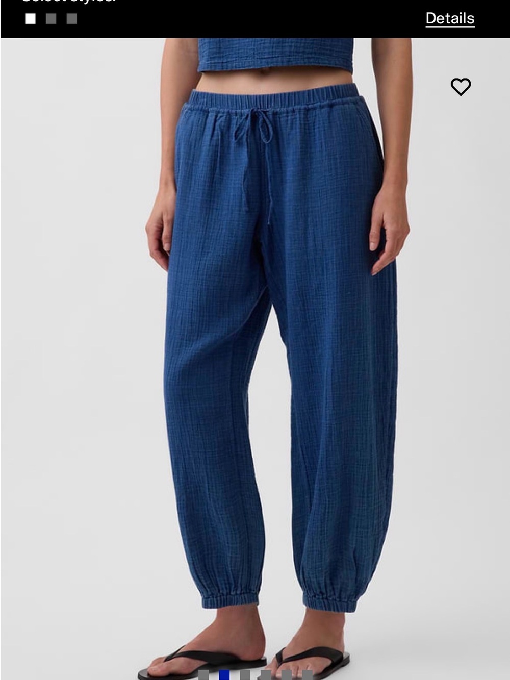 Cotton gauze denim easy barrel joggers gap medium indigo wash
